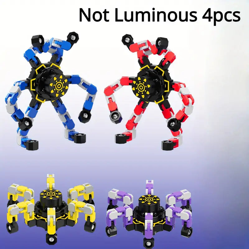 Aerba Children's Toys 4pcs Transformable Spinners for Kids Adults Boys Girls Fingertip Gyros for Kids Easter Basket Stuffers Christmas Gifts