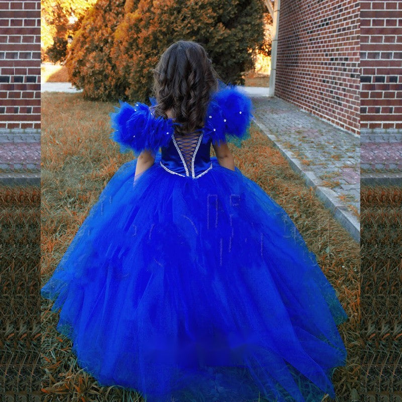 AERBA DRESS Wedding Flower Girl Dress Princess A-Line Tulle Beads Birthday Baby Party Gowns First Comunion Dress