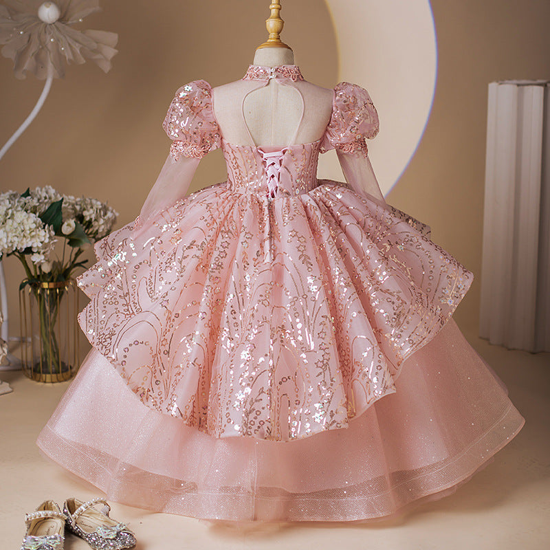 AERBA DRESS Wedding Flower Girl Dress Ball Gown Baby Sequins Prom Birthday Party Gowns Formal Princess Dress