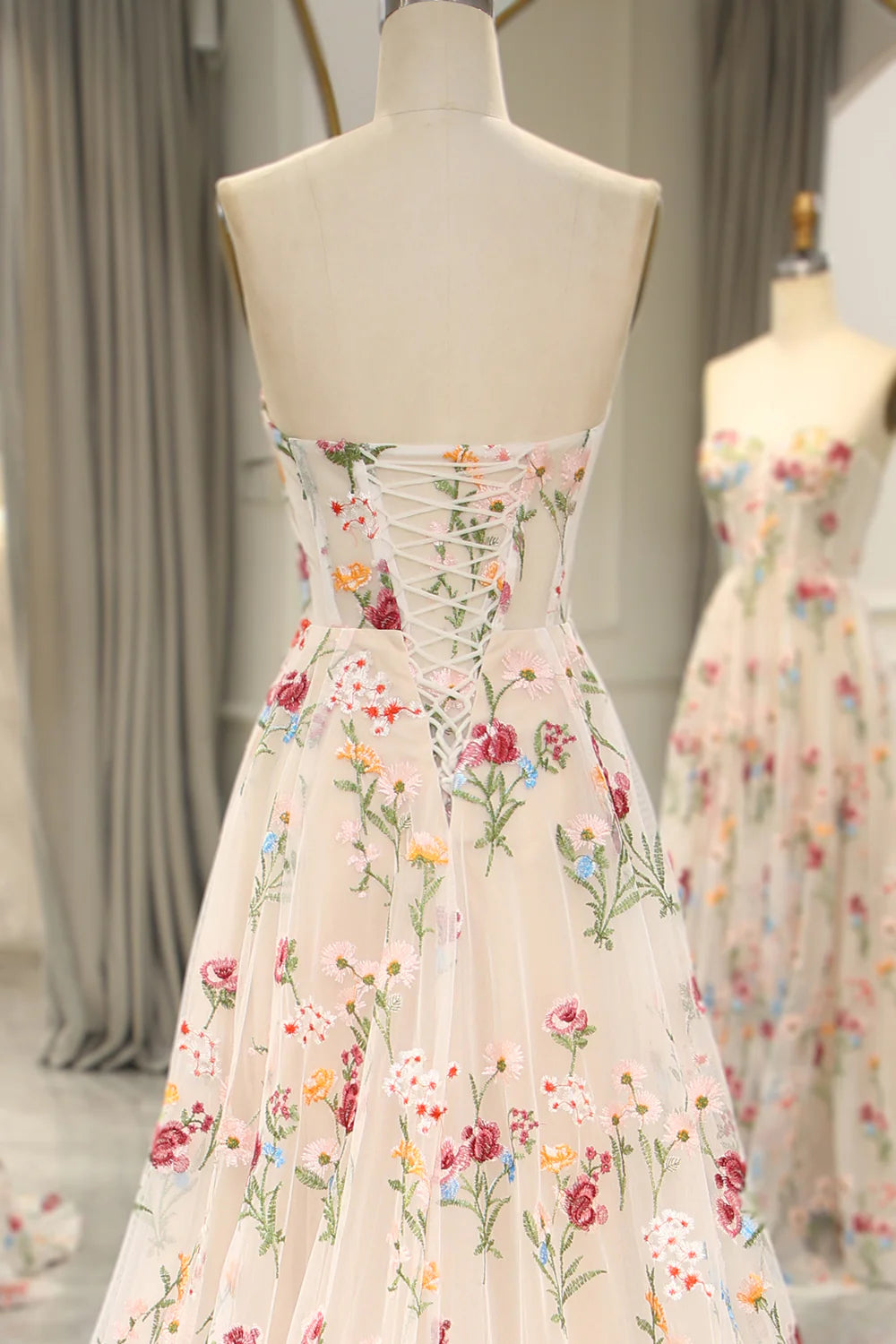 AerbaDress Prom Dress A-Line Sweetheart Long Corset Tulle