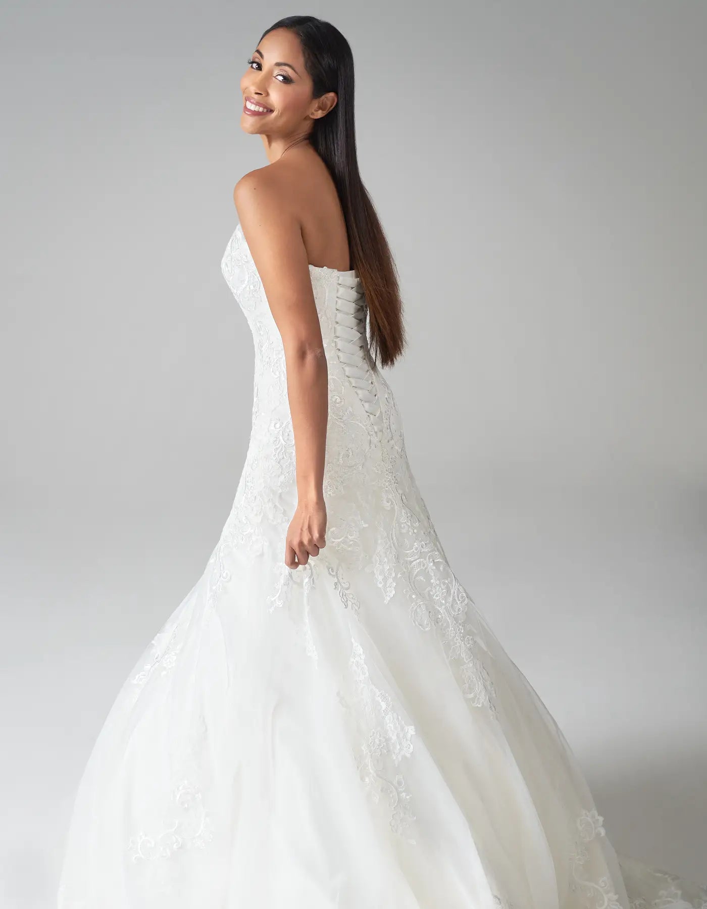 AerbaDress a strapless gown with chantilly eyelash hem Wedding Dresses