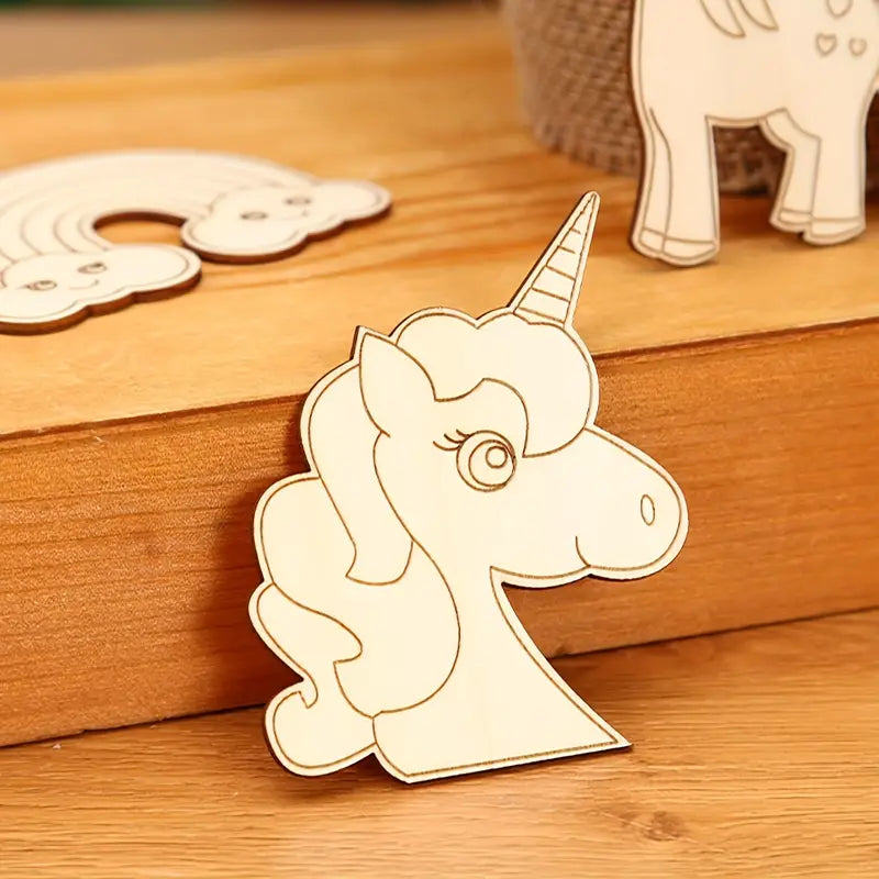 Aerba Unicorn Craft Set, 51 Piece Unicorn Wooden Craft Set, Unicorn Craft Painting, Unicorns For Painting, Wooden Craft Set For Kids