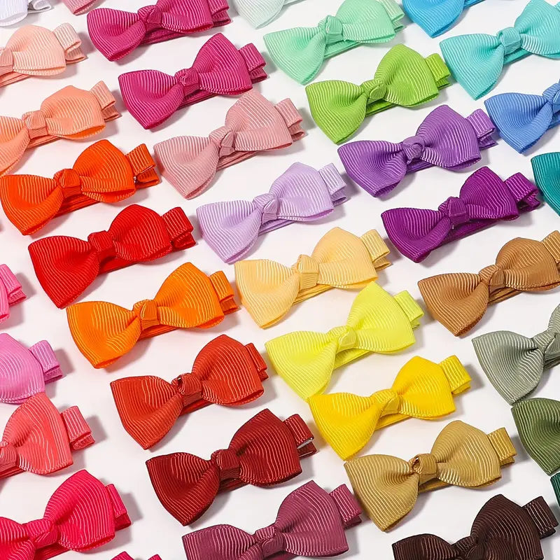 Aerba 90pcs/set, Girls Fully Lined Bows Hair Pins, Ideal Choice For Gifts