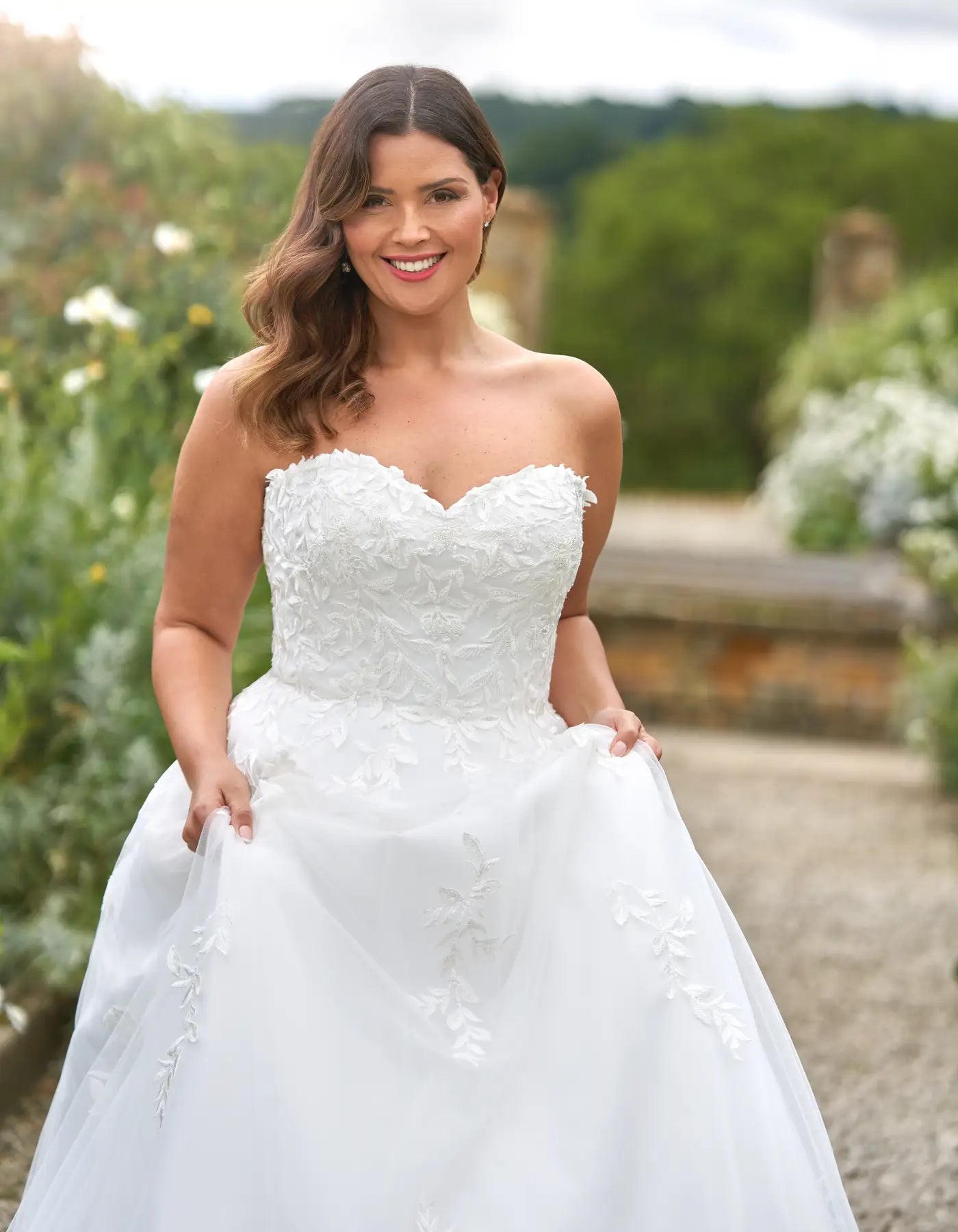 AerbaDress a strapless a-line with contemporary lace