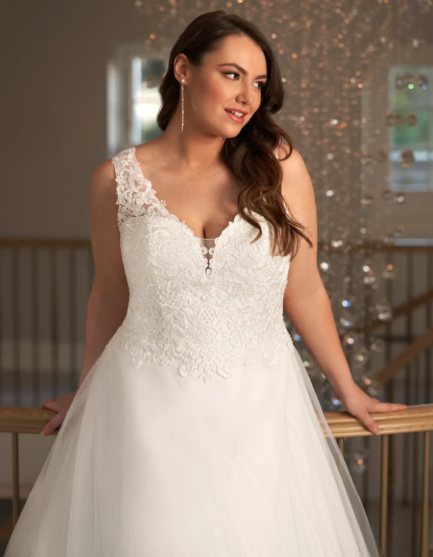 AerbaDress a tulle a-line with matte lace bodice and straps