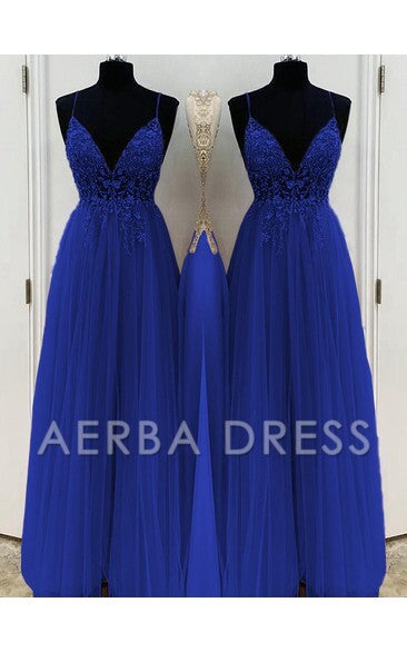 AERBA DRESS Exquisite Sparkle Prom Dresses A-Line Elegant Beading Tulle Spaghetti Straps Sleeveless Floor-Length High Quality Dresses