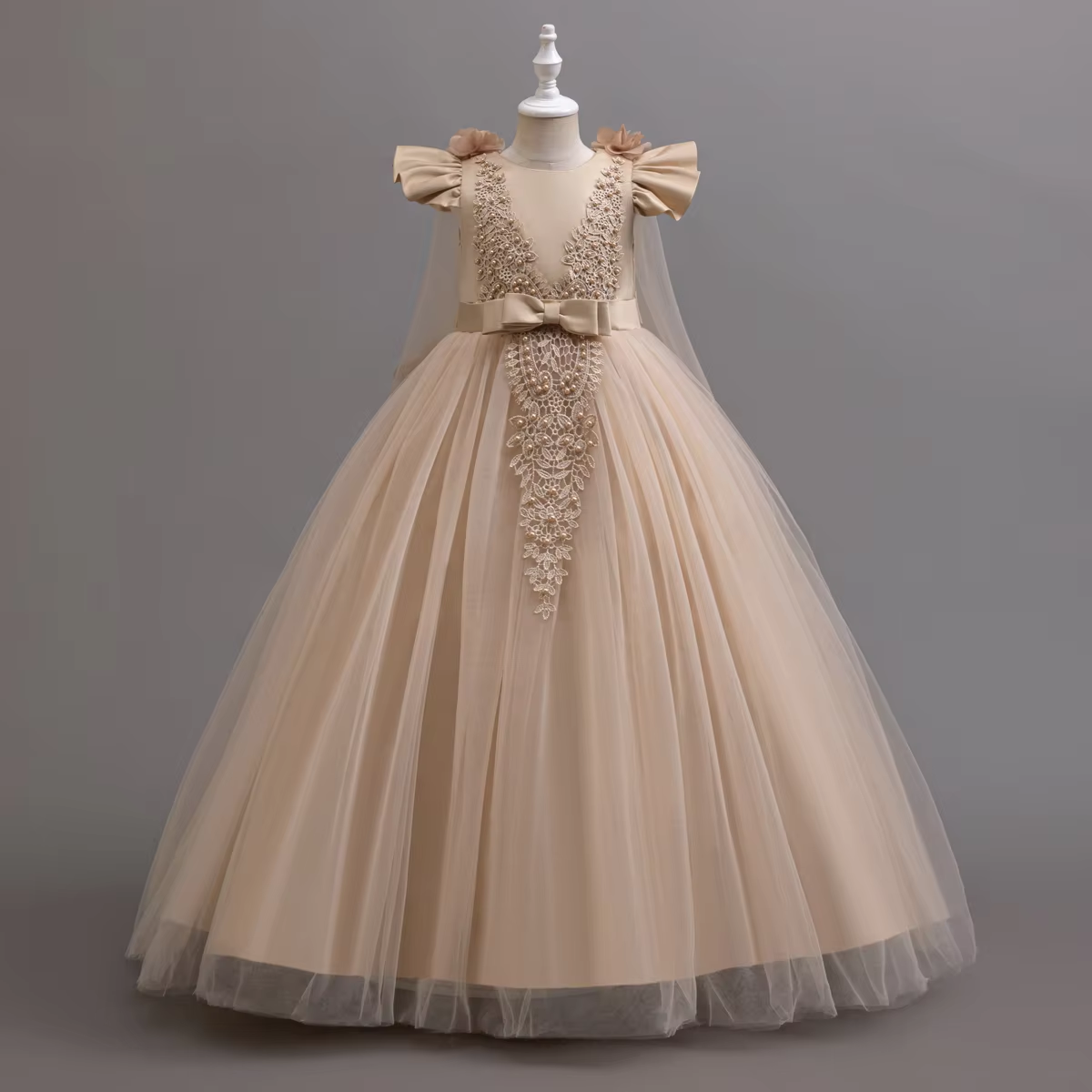 AERBA DRESS Wedding Flower Girl Dress Teen Long Bridesmaid Dresses Children Prom Gown Girl Party Dress Elegant Kids Communion Evening Clothes