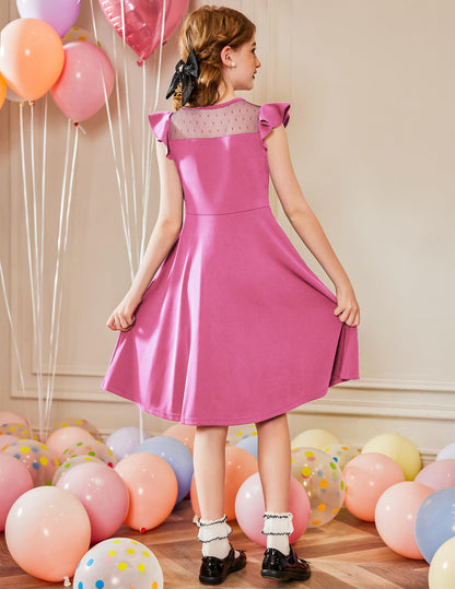 AERBA DRESS Wedding Flower Girl Dresses A Line Summer Ruffle Sleeve Mesh Casual Party Dresses