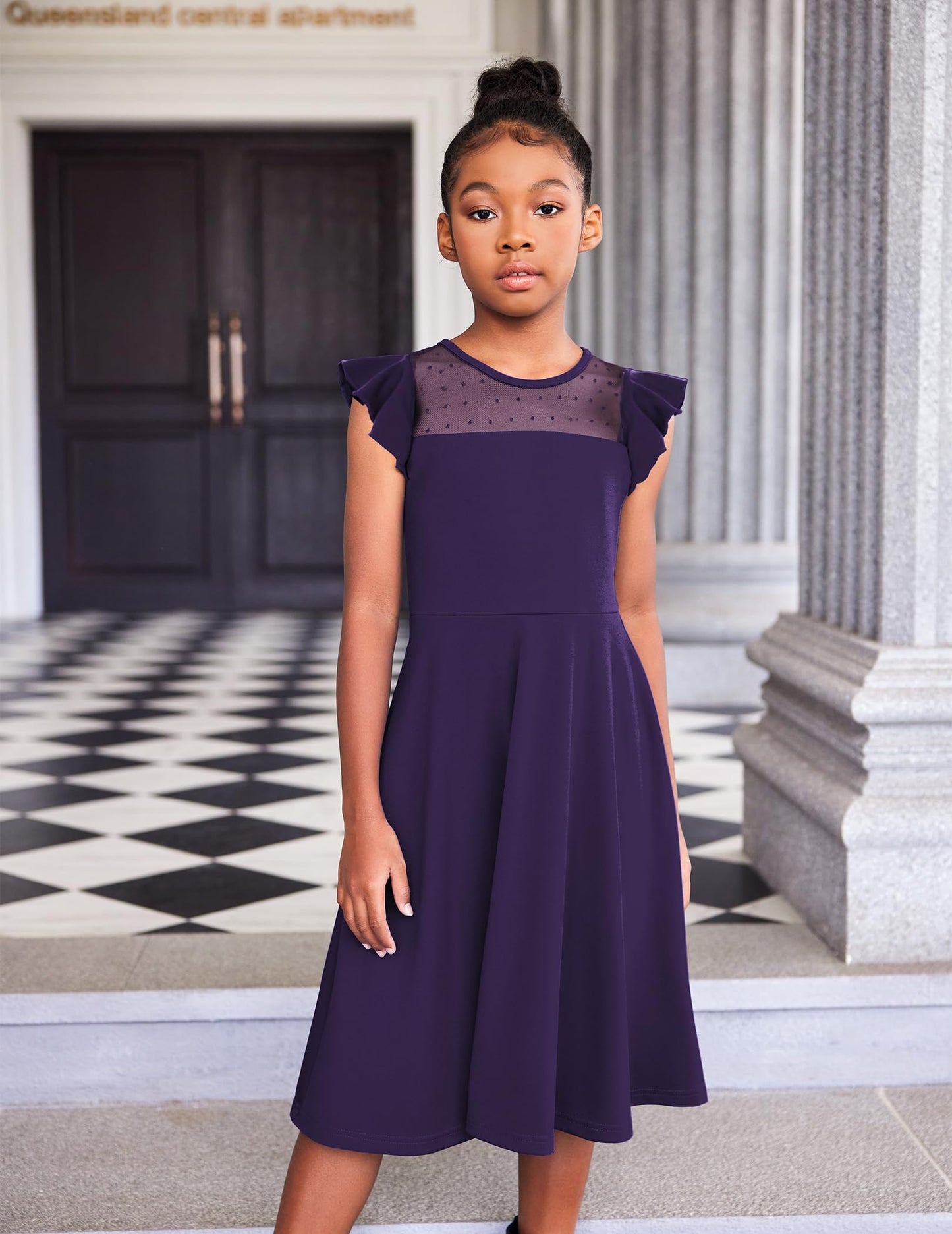 AERBA DRESS Wedding Flower Girl Dresses A Line Summer Ruffle Sleeve Mesh Casual Party Dresses