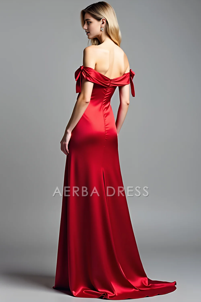 AERBA DRESS Formal Wear Dresses Elegant Sheath Off The Shoulder Backless Long With Slit Charming Prom Dress