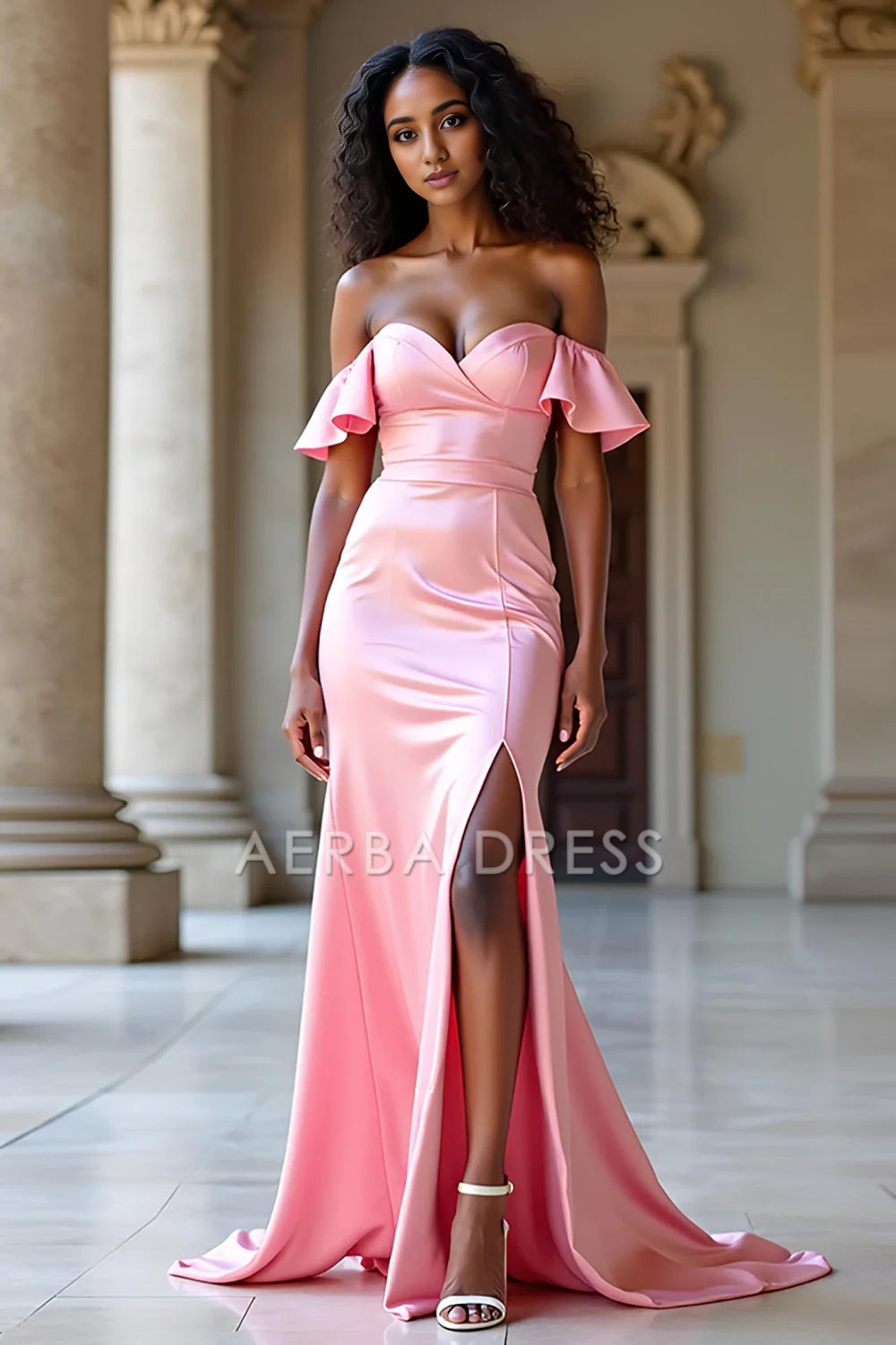 AERBA DRESS Formal Wear Dresses Exquisite Ruffled Sheath Sweetheart Backless Fashion Long With Slit Prom Dress