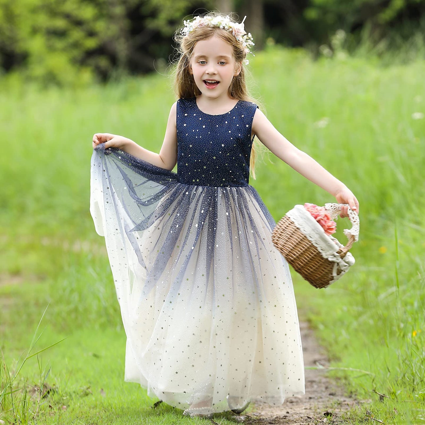 AERBA DRESS Wedding Flower Girl Dresses Tulle Dress Sparkle Pageant Dresses Princess Birthday Party Dress