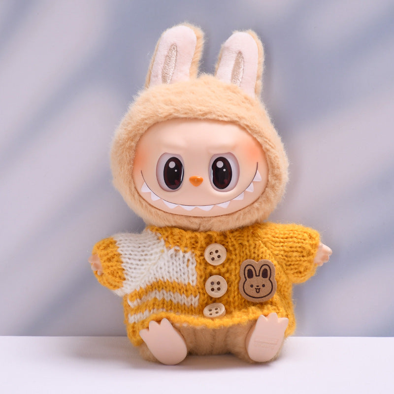 Handmade Labubu Outfit Bunny Button Sweater (not including dolls)