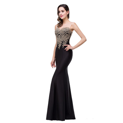 AerbaDress Fashion Royal Blue Lace Mermaid Evening Dress for Women Floor Length Evening Dress