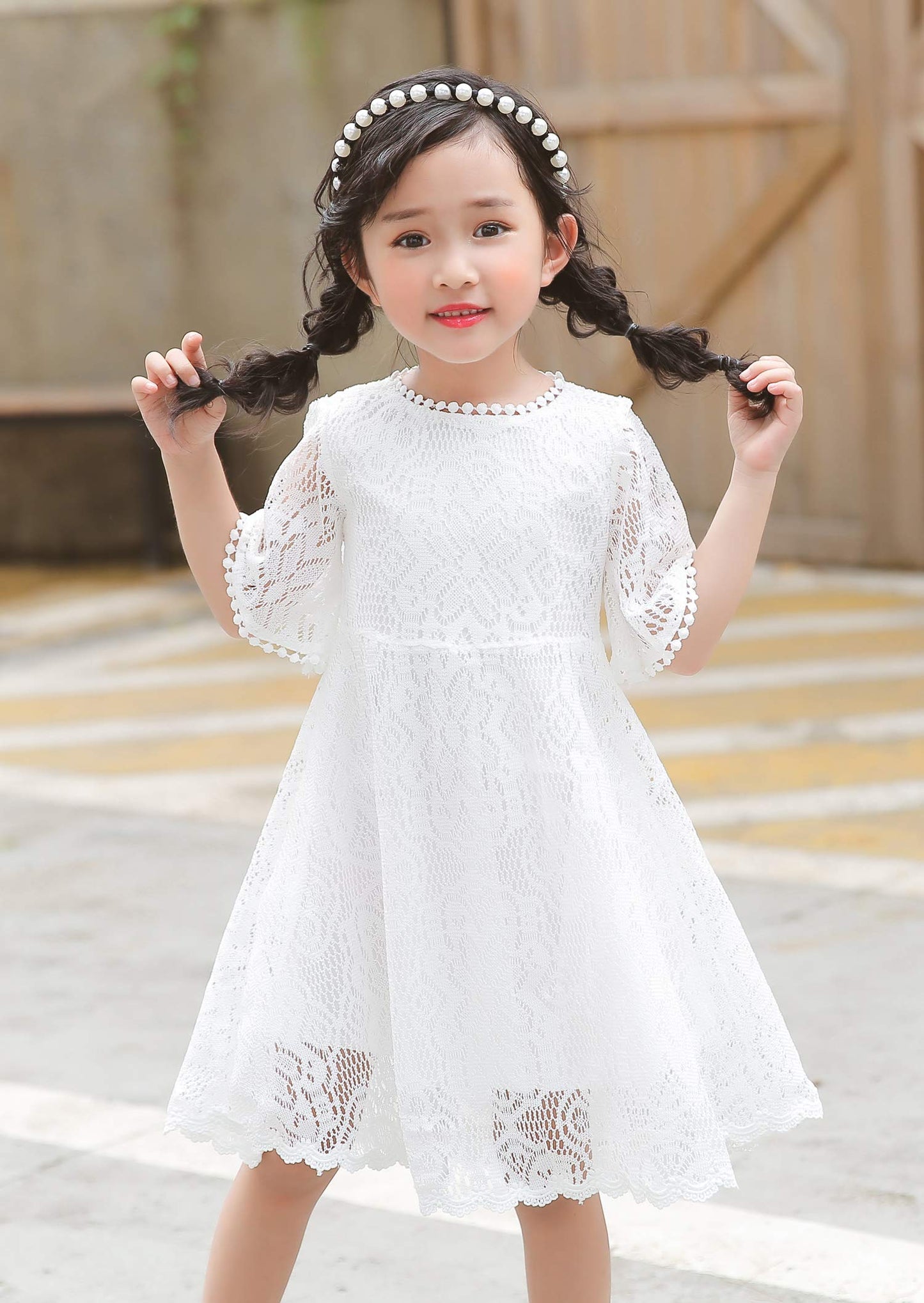 AERBA DRESS Wedding Flower Girl Dresses Lace Dress Vintage Country Wedding Party Dress