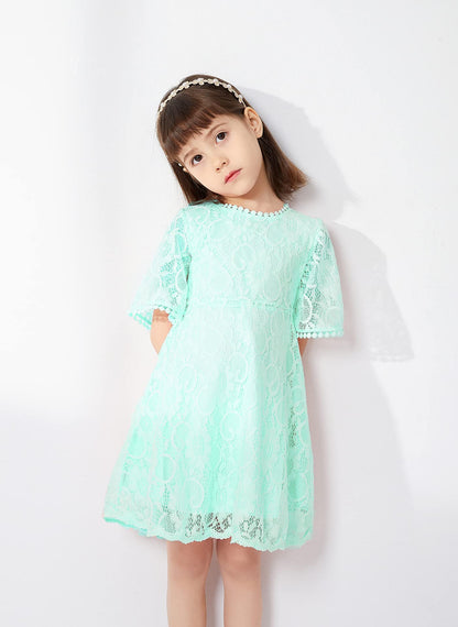 AERBA DRESS Wedding Flower Girl Dresses Lace Dress Vintage Country Wedding Party Dress