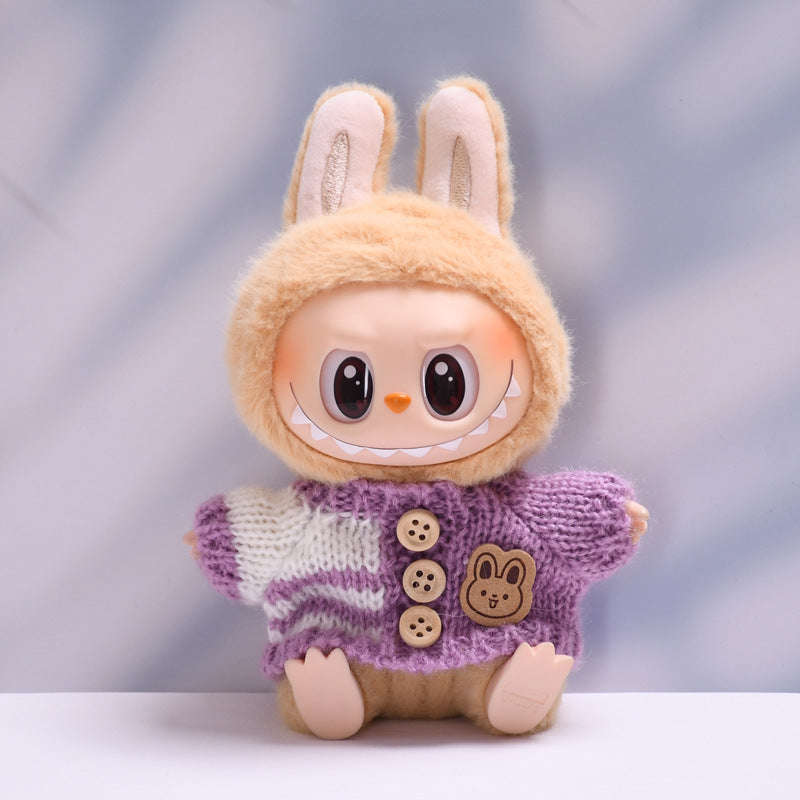Handmade Labubu Outfit Bunny Button Sweater (not including dolls)