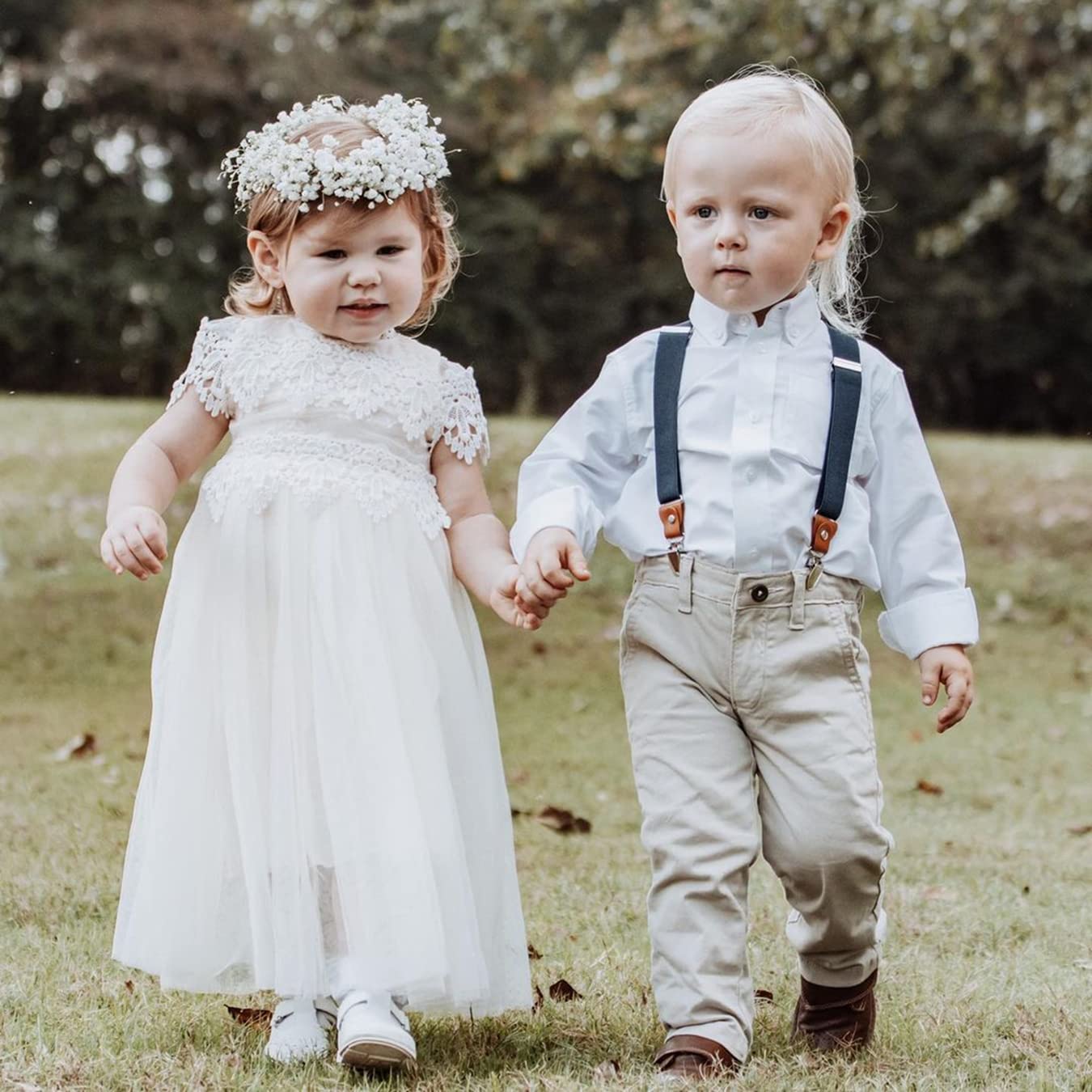 AERBA DRESS Wedding Flower Girl Dresses Boho Bohemian Rustic Communion Lace A-Line Tulle Dresses