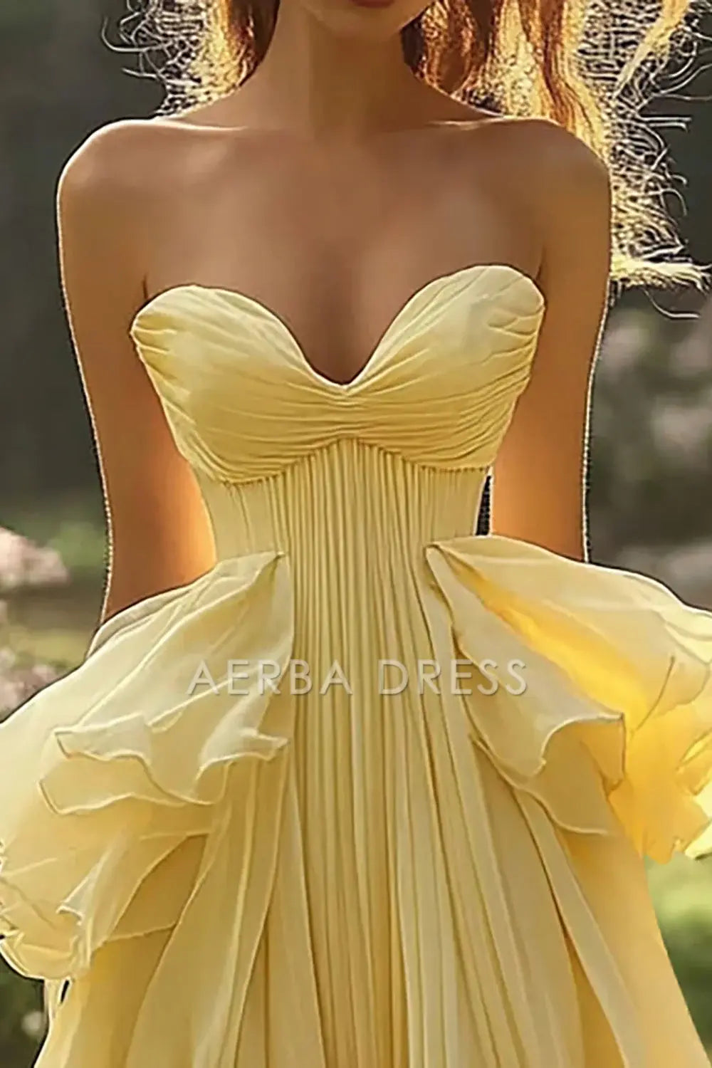 AERBA DRESS Formal Wear Dresses A Line Off Shoulder Sweetheart Chiffon Long Ruffles Fantastic Prom Dress