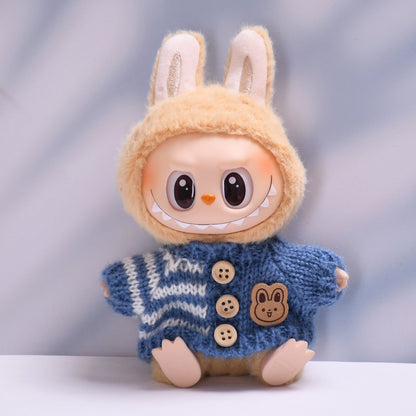 Handmade Labubu Outfit Bunny Button Sweater (not including dolls)
