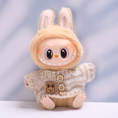 Handmade Labubu Outfit Bunny Button Sweater (not including dolls)