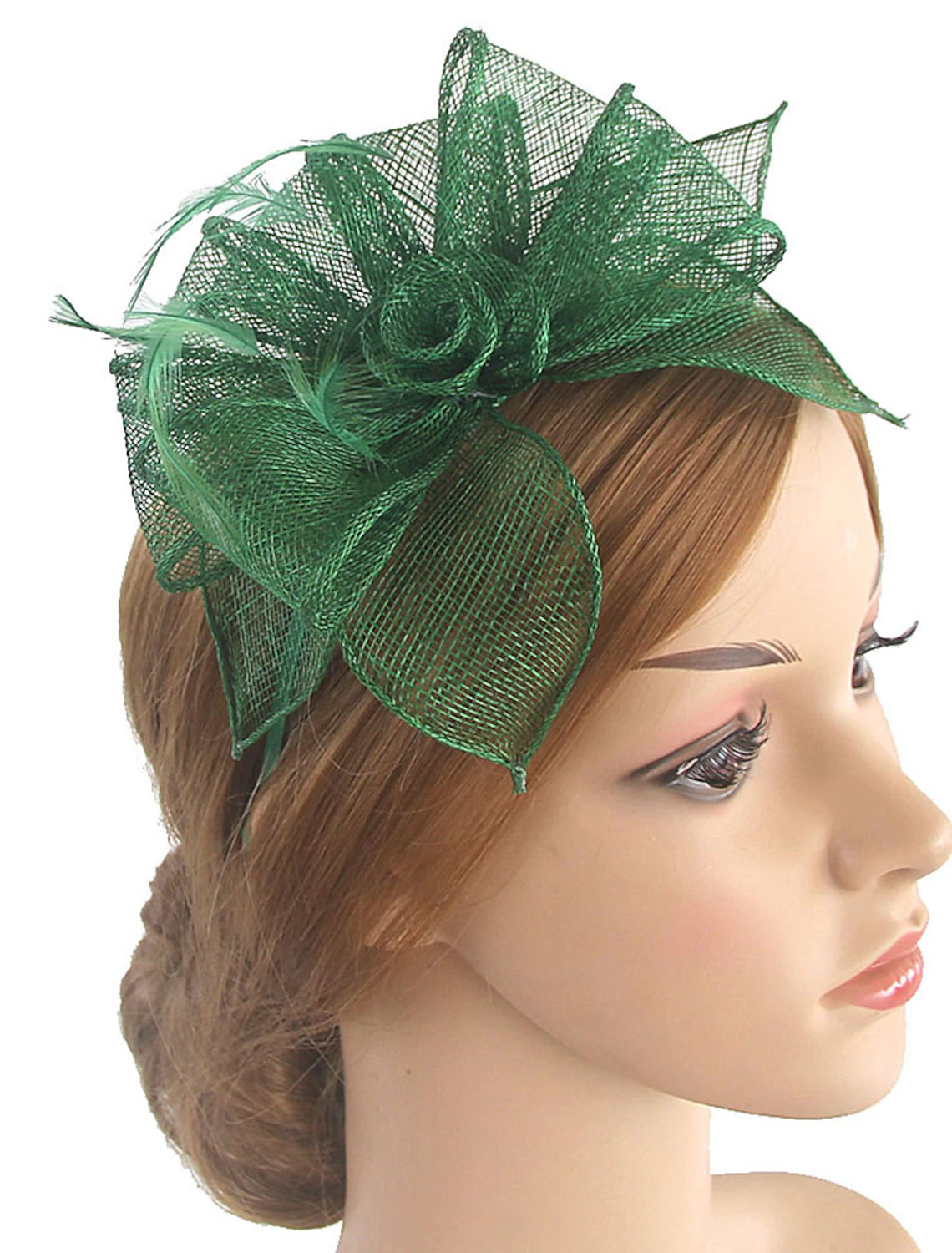 AerbaDress Fascinators Kentucky Derby Hat Headwear Organza Polyester / Polyamide Bucket Hat Party / Evening Holiday Cocktail Royal Astcot Vintage Style Elegant With Feather Appliques Headpiece Headwear