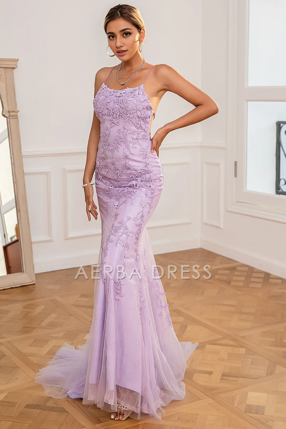 AERBA DRESS Formal Wear Dresses Charming Mermaid Spaghetti Strap Backless Long With Exquisite Appliques Prom Dress