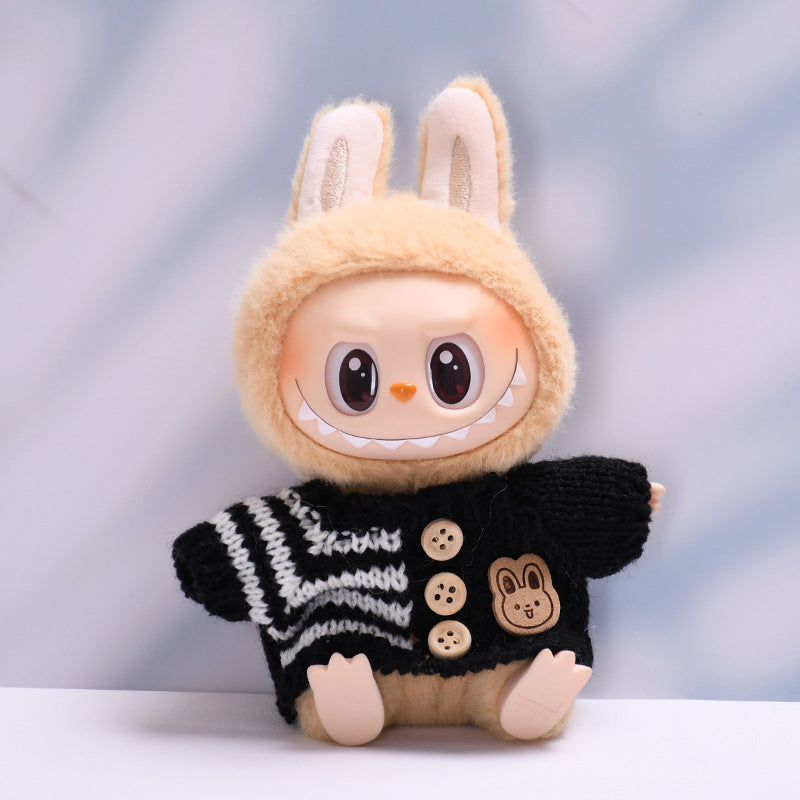 Handmade Labubu Outfit Bunny Button Sweater (not including dolls)