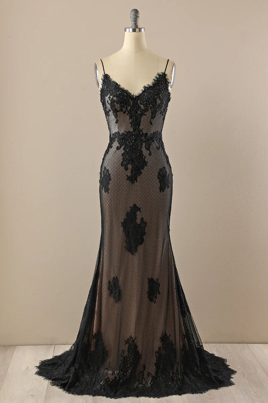 AerbaDress V neck Beaded Prom Dress