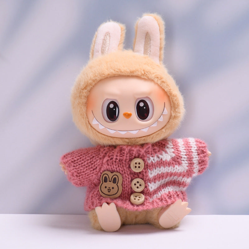 Handmade Labubu Outfit Bunny Button Sweater (not including dolls)