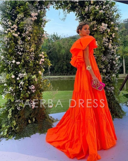 AERBA DRESS Prom Dress A-Line Deep V Neck Short Sleeves Pleated Long Exquisite Adoration Formal Wear Dresses