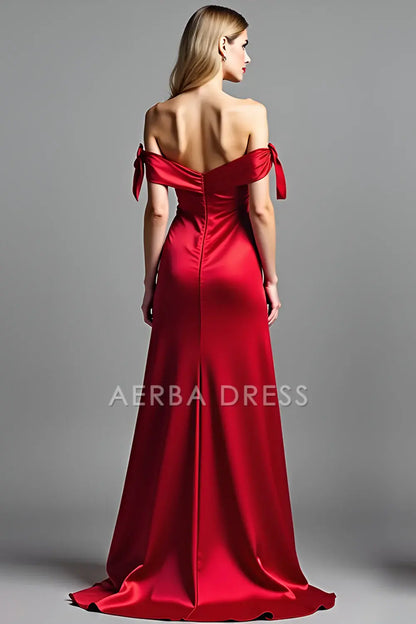 AERBA DRESS Formal Wear Dresses Elegant Sheath Off The Shoulder Backless Long With Slit Charming Prom Dress