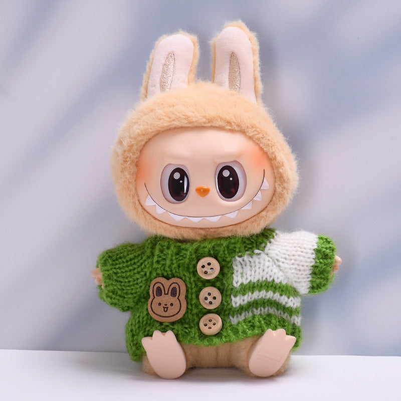 Handmade Labubu Outfit Bunny Button Sweater (not including dolls)