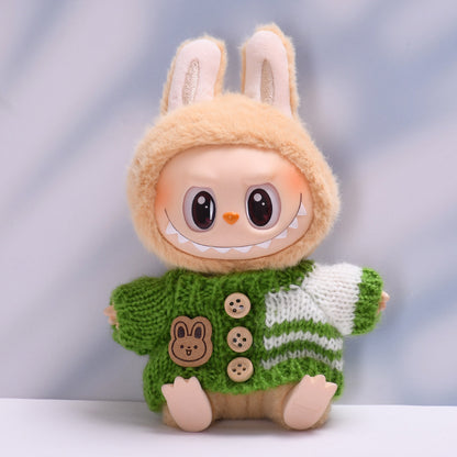 Handmade Labubu Outfit Bunny Button Sweater (not including dolls)