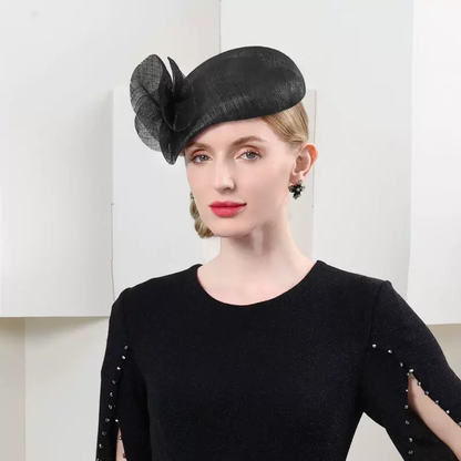 AerbaDress Hats Sinamay Bowler / Cloche Hat Saucer Hat Pillbox Hat Evening Party Cocktail Wedding British With Pure Color Lace Side Headpiece Headwear