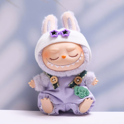 Handmade Labubu set can be paired with Labubu V1 Macaron and V2 seat lucky overalls set (excluding dolls)