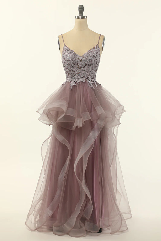 AerbaDress Tulle Appliques Prom Dress