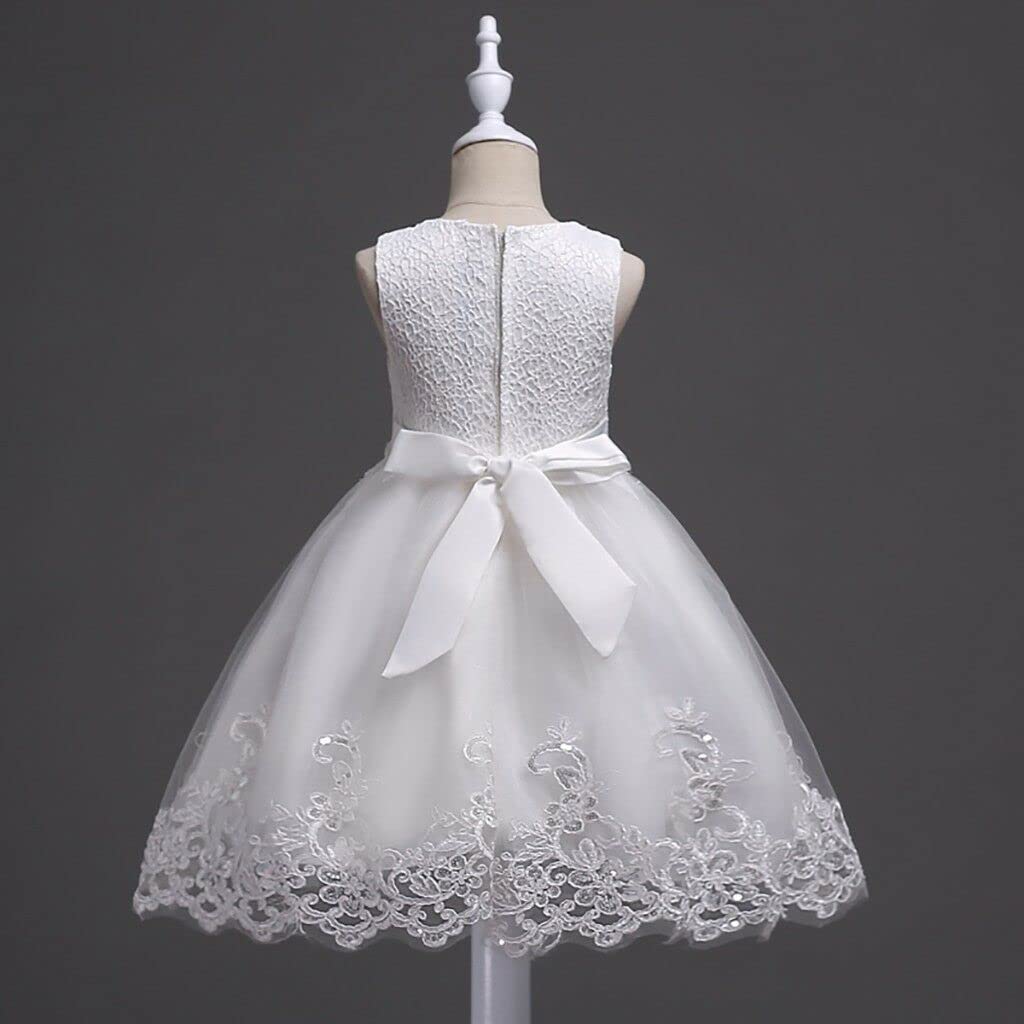 AERBA DRESS Wedding Flower Girl Dresses Lace Applique Dimensional Floral Pearl Embellished Children Evening Dress