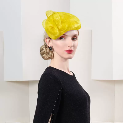 AerbaDress Hats Sinamay Bowler / Cloche Hat Saucer Hat Pillbox Hat Evening Party Cocktail Wedding British With Pure Color Lace Side Headpiece Headwear