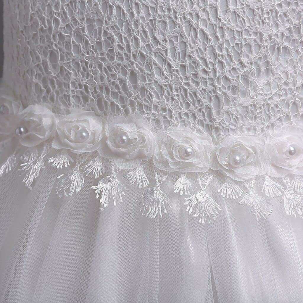 AERBA DRESS Wedding Flower Girl Dresses Lace Applique Dimensional Floral Pearl Embellished Children Evening Dress