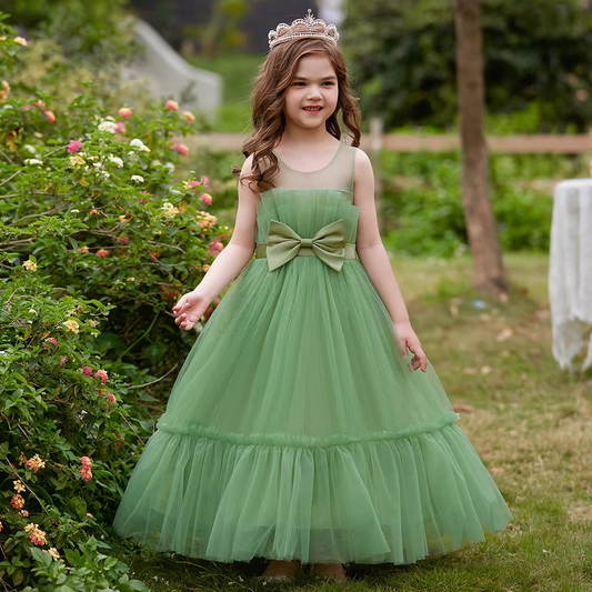 AERBA DRESS Wedding Flower Girl Dress Party Bridesmaid Dresses Elegant Kids Girl Wedding Evening Vestidos Princess Dress