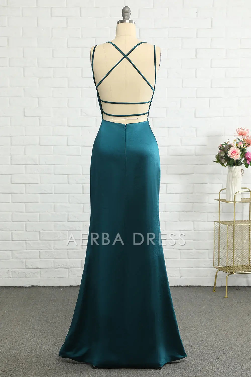 AERBA DRESS Formal Wear Dresses Elegant Mermaid Deep V Neck Backless Simple Long Prom Dress