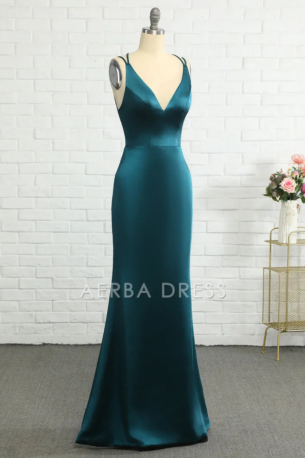 AERBA DRESS Formal Wear Dresses Elegant Mermaid Deep V Neck Backless Simple Long Prom Dress
