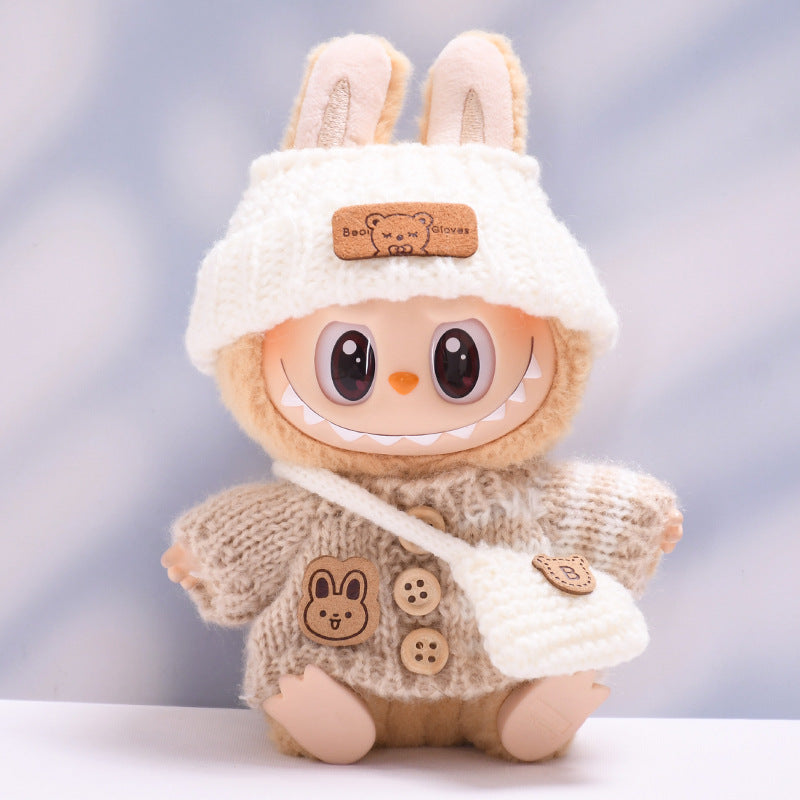 Handmade Labubu Outfit Sweater Hat Bag Three Piece Set (not including dolls)