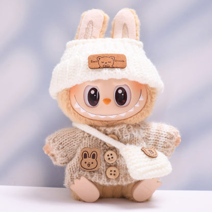 Handmade Labubu Outfit Sweater Hat Bag Three Piece Set (not including dolls)