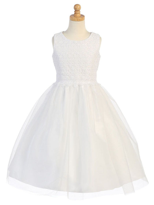 AERBA DRESS Wedding Flower Girl Dresses A Line Round Neck Sleeveless Lace Tulle Girl Dress