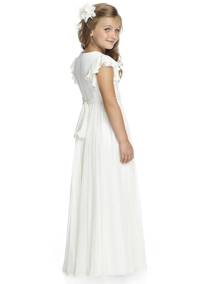 AERBA DRESS Wedding Flower Girl Dresses Pleated Chiffon Flutter Sleeves Junior Bridesmaid Dress