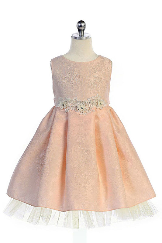 AERBA DRESS Wedding Flower Girl Dresses Round Neck Sleeveless Lace Applique Girls Dress