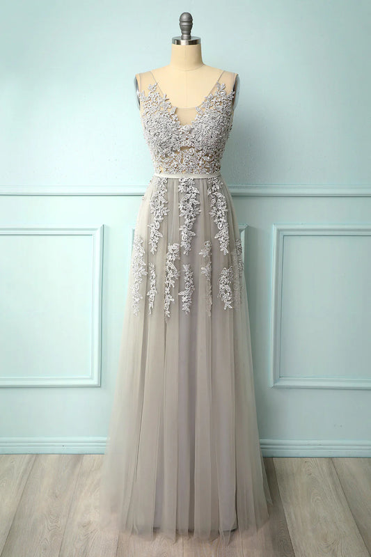 AerbaDress Appliques Long Prom Dress