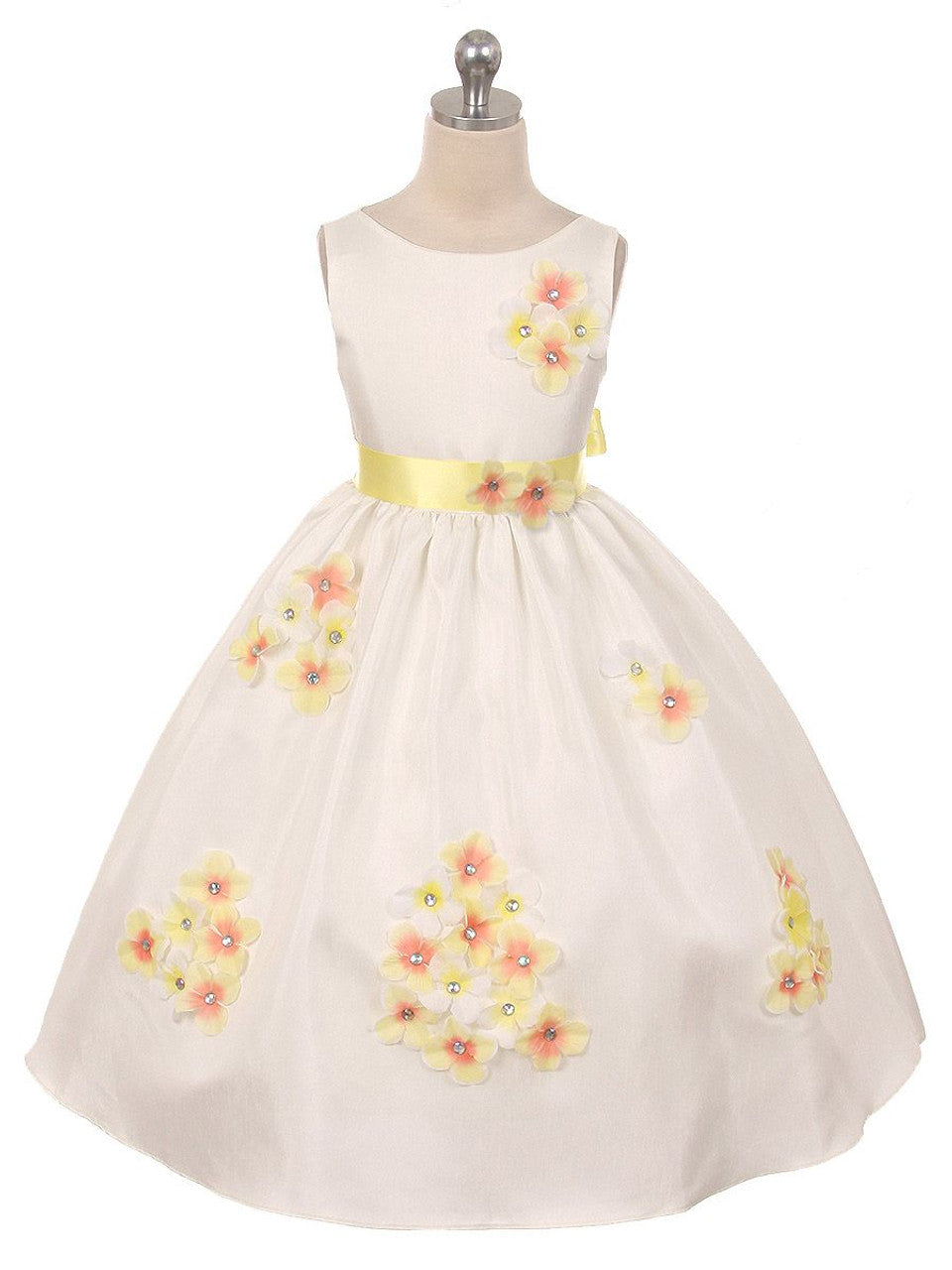 AERBA DRESS Wedding Flower Girl Dresses Round Neck Sleeveless Flower Petal Girls Princess Dress